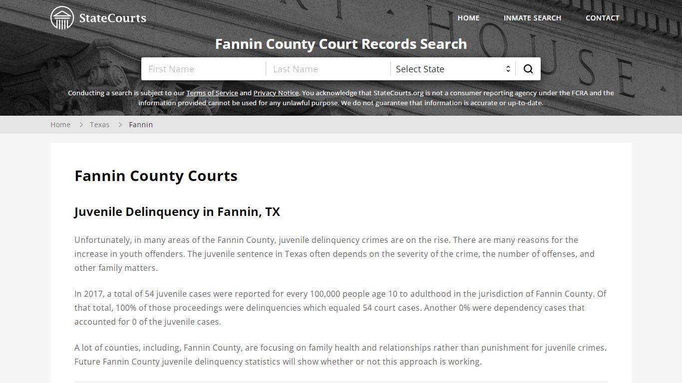 Fannin County, TX Courts - Records & Cases - StateCourts