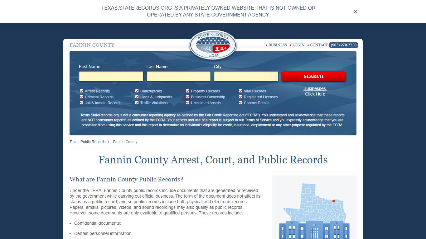 Fannin County Arrest, Court, and Public Records